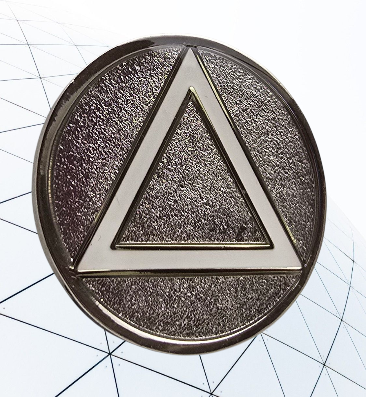 One Year Sober Coin - Birthday Chip - Cake Edition AA Medallion